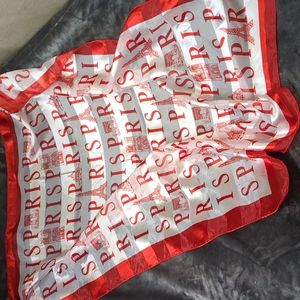 Beautiful red and white Paris scarf 38"